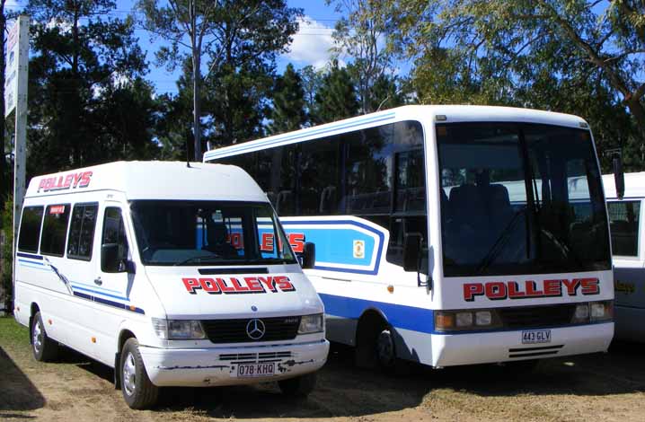 Polleys Mercedes Sprinter 078KHQ & Leyland FB45 P&D 443GLV